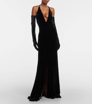 Velvet gown | Costarellos