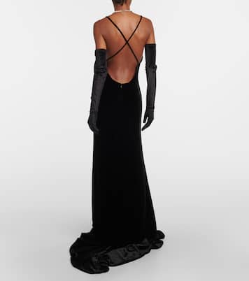 Velvet gown | Costarellos