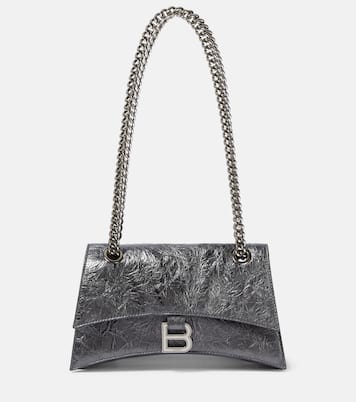 Schultertasche Crush Small aus Metallic-Leder | Balenciaga