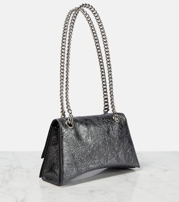 Schultertasche Crush Small aus Metallic-Leder | Balenciaga
