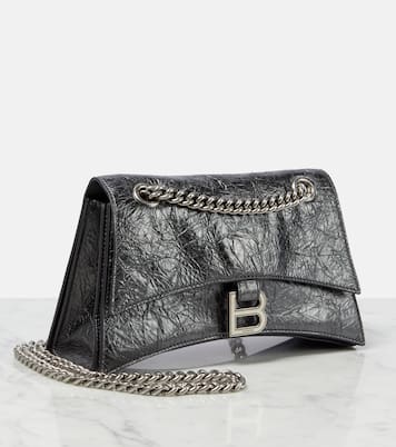 Schultertasche Crush Small aus Metallic-Leder | Balenciaga