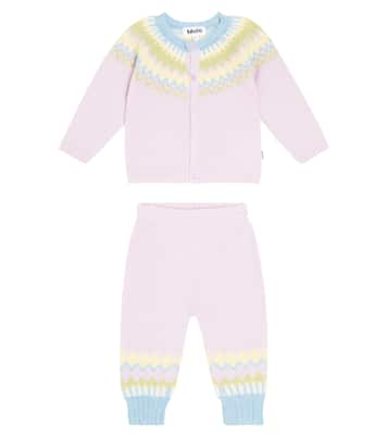 Baby wool-blend cardigan and pants set | Molo