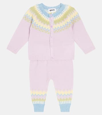 Baby wool-blend cardigan and pants set | Molo