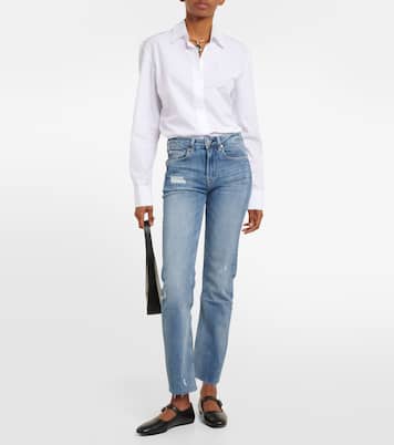 Jeans rectos Girlfriend de tiro medio | AG Jeans
