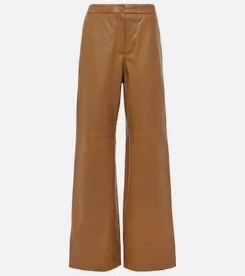 High-rise leather wide-leg pants | Yves Salomon