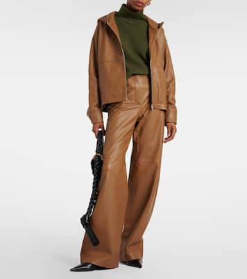 High-rise leather wide-leg pants | Yves Salomon