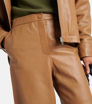 High-rise leather wide-leg pants | Yves Salomon
