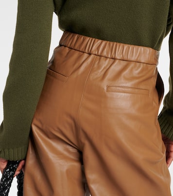 High-rise leather wide-leg pants | Yves Salomon