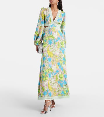 Abito lungo Lina con cut-out e stampa | Diane von Furstenberg