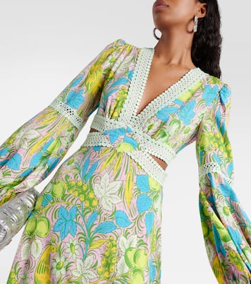 Abito lungo Lina con cut-out e stampa | Diane von Furstenberg