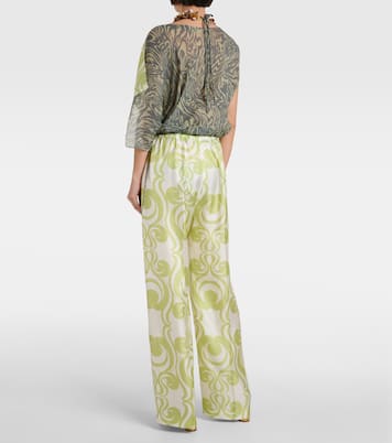 Printed silk wide-leg pants | Dries Van Noten