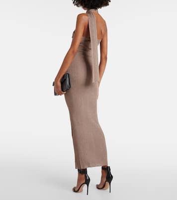 Vestido largo de lamé con pañuelo | Aya Muse