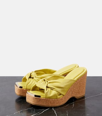 Avenue lizard-effect leather wedge mules | Jimmy Choo