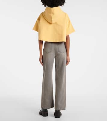 Felpa cropped in cotone con stampa | Marni