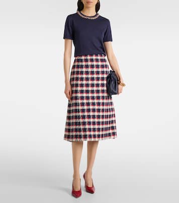 T-shirt in maglia di lana e seta   | Carolina Herrera