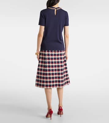 T-shirt in maglia di lana e seta   | Carolina Herrera
