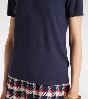 T-shirt in maglia di lana e seta   | Carolina Herrera