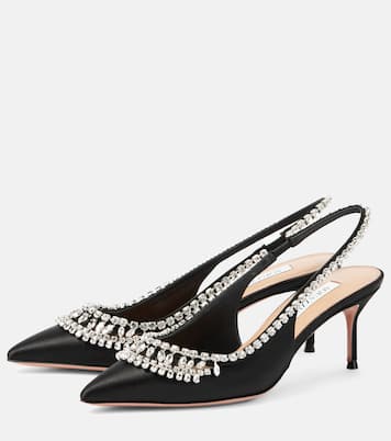 Pumps slingback Crystal Crush in raso | Aquazzura