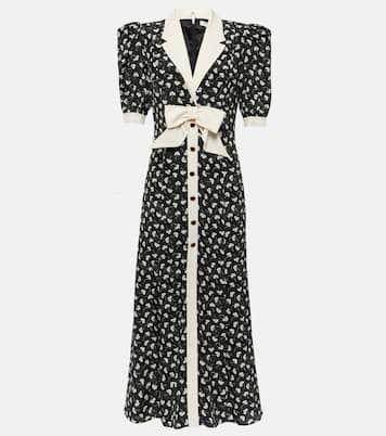 Bow-detail printed silk maxi dress | Alessandra Rich