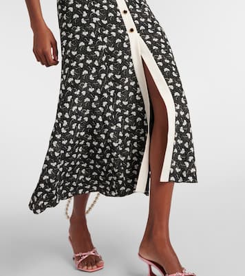 Bow-detail printed silk maxi dress | Alessandra Rich