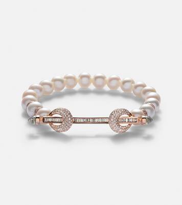 Bracciale Chakra in oro rosa 18kt con pietre preziose e diamanti | Ananya