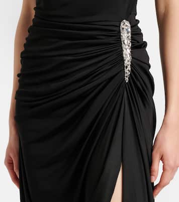 Asymmetric crystal-embellished gown | David Koma