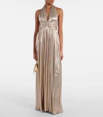 Halterneck open-back lamé jersey gown | Giambattista Valli