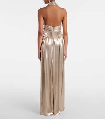 Halterneck open-back lamé jersey gown | Giambattista Valli