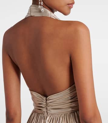Halterneck open-back lamé jersey gown | Giambattista Valli