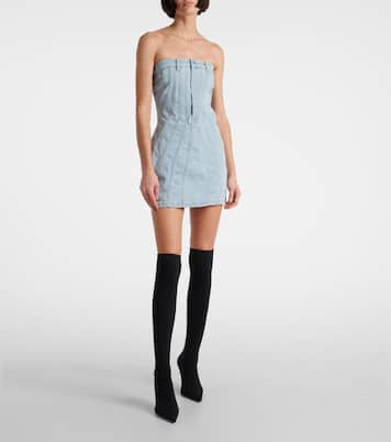 Abito bustier in denim | Mugler