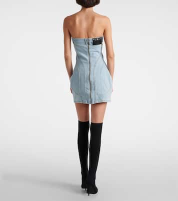 Abito bustier in denim | Mugler