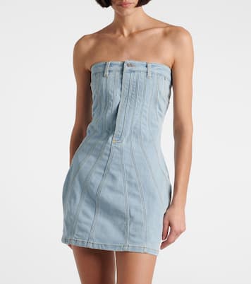 Abito bustier in denim | Mugler