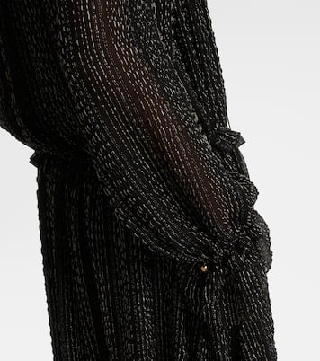 Ruffled gathered silk-blend gown | Chloé