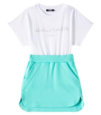 Kleid aus Baumwoll-Jersey | Balmain Kids