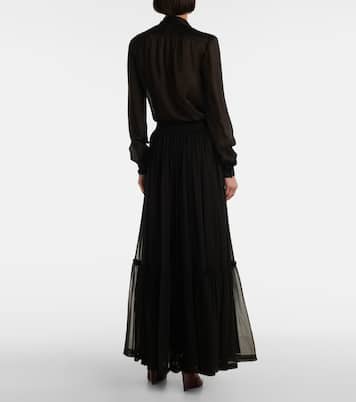 Jupe longue en soie | Saint Laurent