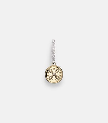 Boucle d'oreille unique True Love Mini en or jaune et blanc 18 ct et diamants | FoundRae