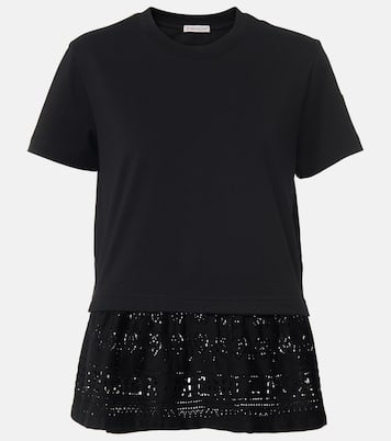 T-shirt in cotone con pizzo | Moncler