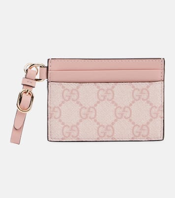 Portacarte Emblem in canvas GG con pelle | Gucci