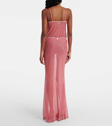 Solay gingham maxi skirt | Bananhot