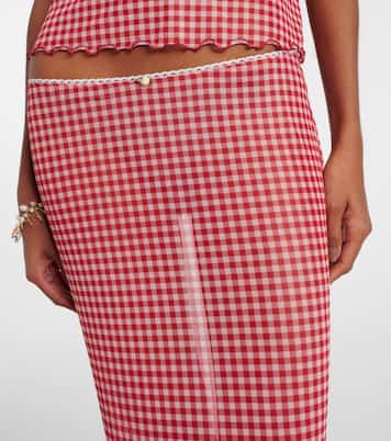 Solay gingham maxi skirt | Bananhot