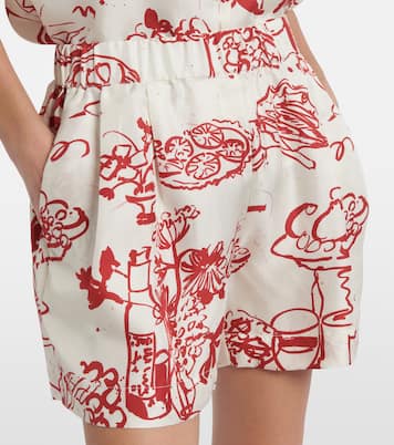 Zurich printed silk twill shorts | Asceno