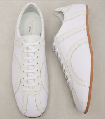 Leather-trimmed sneakers | Toteme