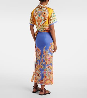 Bedruckter Wickelrock aus Baumwolle und Seide | Etro