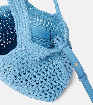 Leather-trimmed raffia basket bag | Tod's