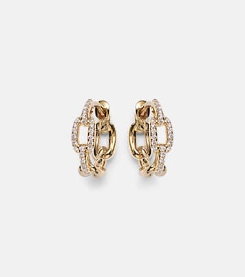 Orecchini Stax Chain Link in oro 18kt con diamanti  | David Yurman