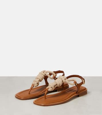 레더 통 샌들 | Prada