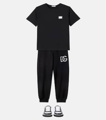 T-shirt in jersey di cotone con logo | Dolce&Gabbana Kids