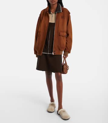 Clogs aus Veloursleder mit Shearling | Miu Miu