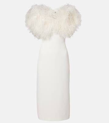 Feather-trimmed cocktail dress | David Koma