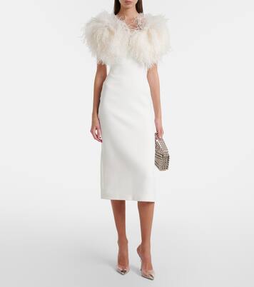 Feather-trimmed cocktail dress | David Koma
